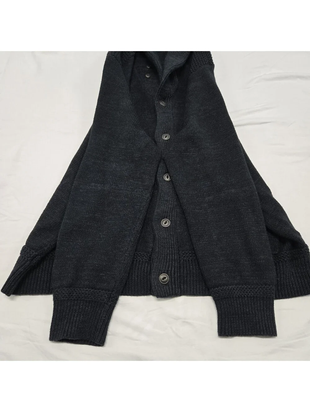Sz 3XB Polo Ralph Lauren Cardigan Black 100% Cotton Button Up Shawl Sweater EUC
